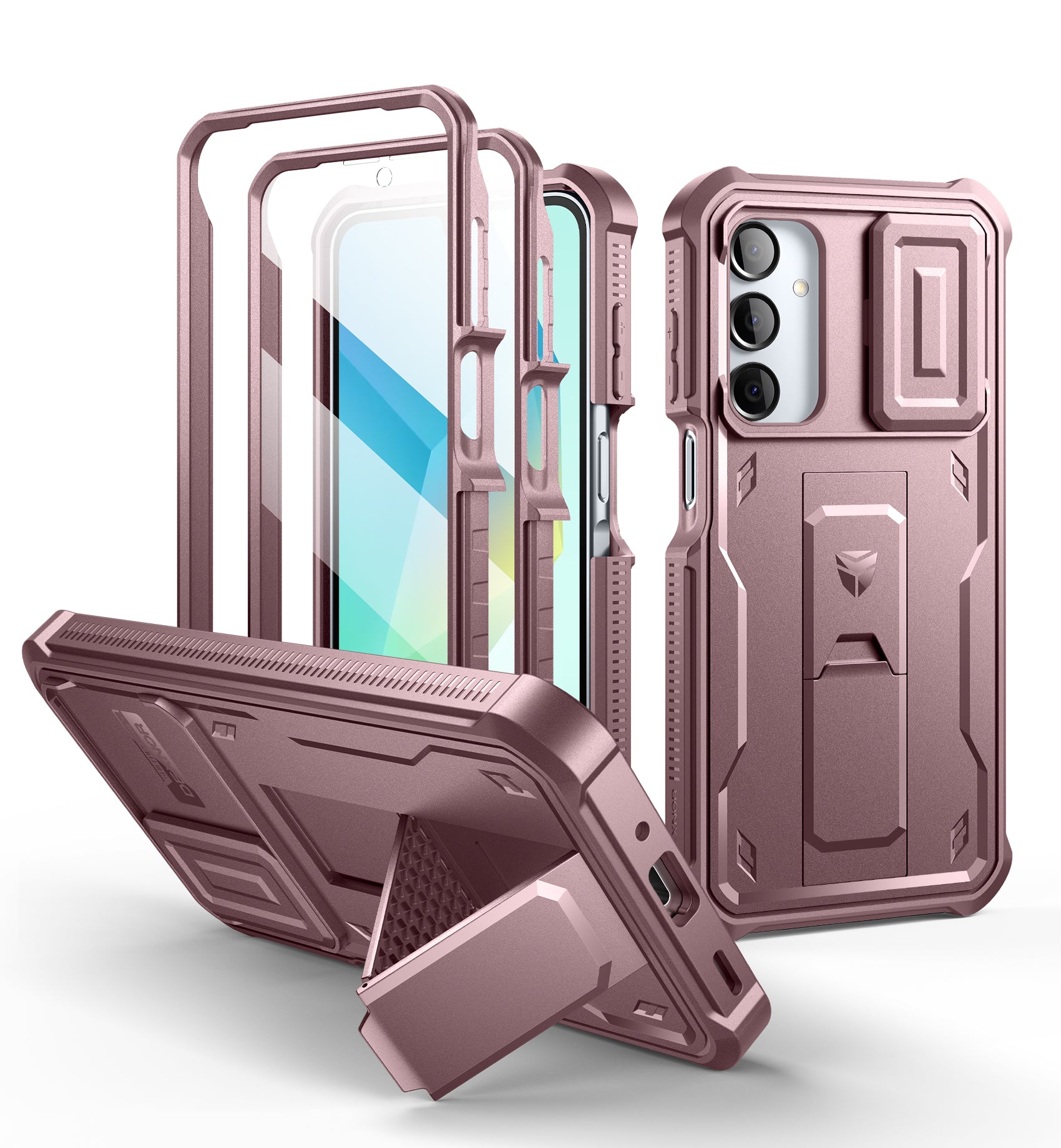 Dexnor Case for Samsung Galaxy A16 With Screen Protector Full Body Bumper Kickstand Heavy-duty Shockproof Rugged Military Grade Cover.