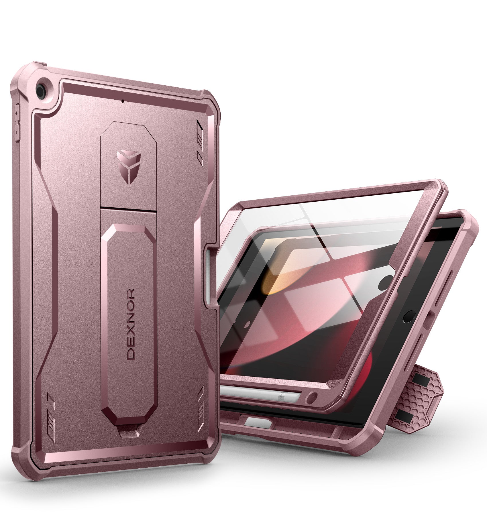 Dexnor Tablet Case for iPad 2019/2020/2021 With Screen Protector Full Body Bumper Kickstand Heavy-duty Shockproof Rugged Pen Holder Cover.