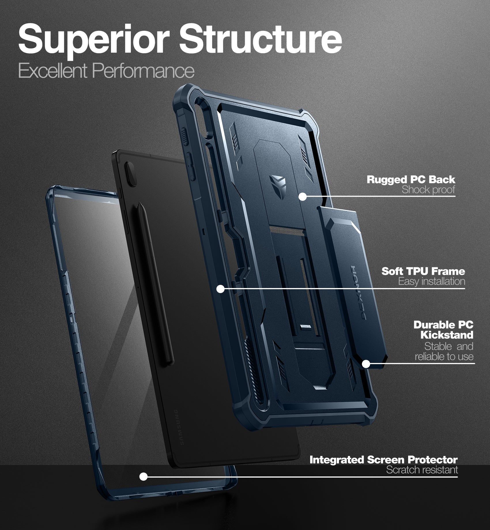 For Samsung Galaxy Tab S7+ 12.4 inch (2020) / Tab S8+ 12.4 inch (2022) Case