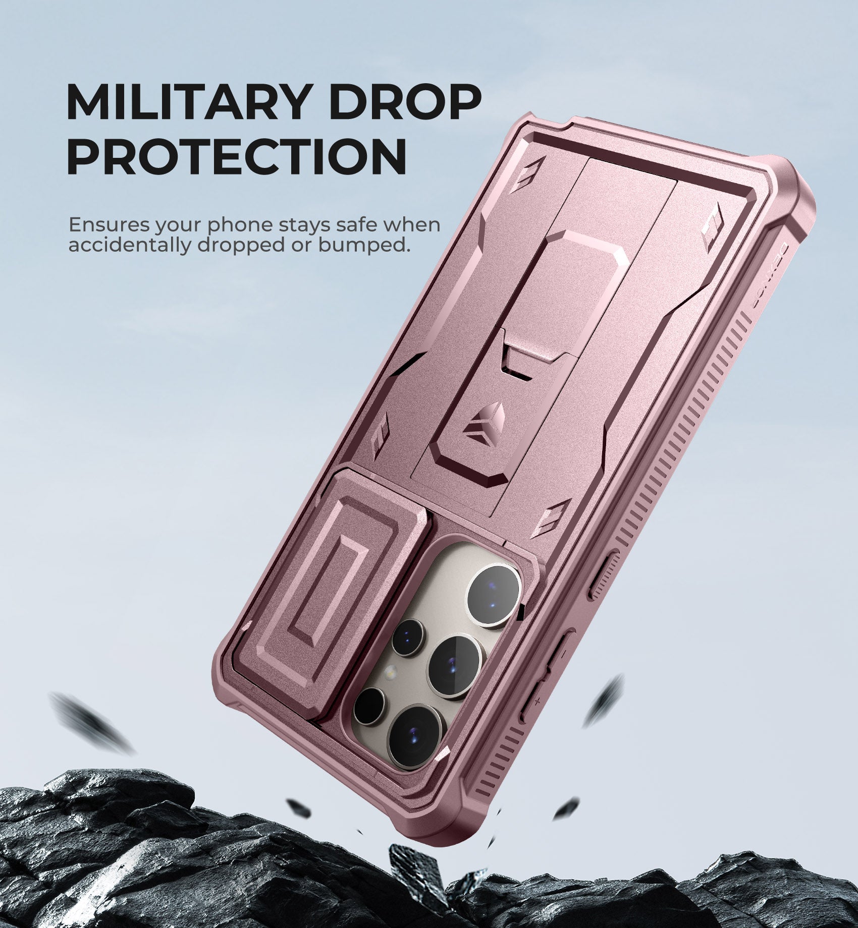 For Samsung Galaxy S24 Ultra Case with Built-in Slide Camera Cover & Screen Protector & Kickstand, Shockproof Rugged Case