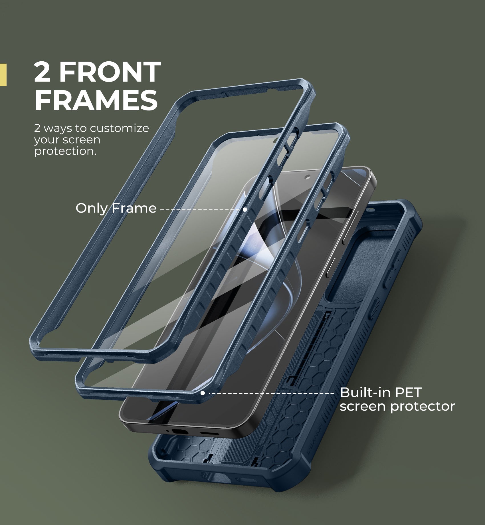 Dexnor Case for Samsung Galaxy S25 Plus Full Body With Screen Protector Slide Camera Bumper Kickstand Heavy-duty Shockproof Rugged Military Grade Cover.