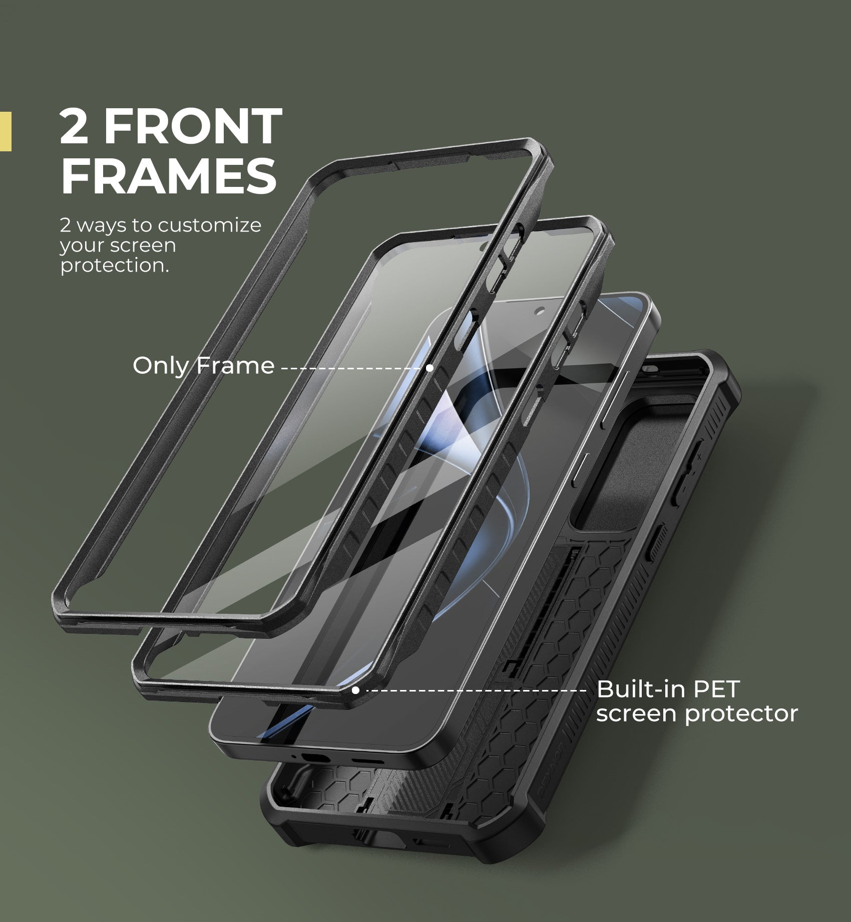 Dexnor Case for Samsung Galaxy S25 Plus Full Body With Screen Protector Slide Camera Bumper Kickstand Heavy-duty Shockproof Rugged Military Grade Cover.