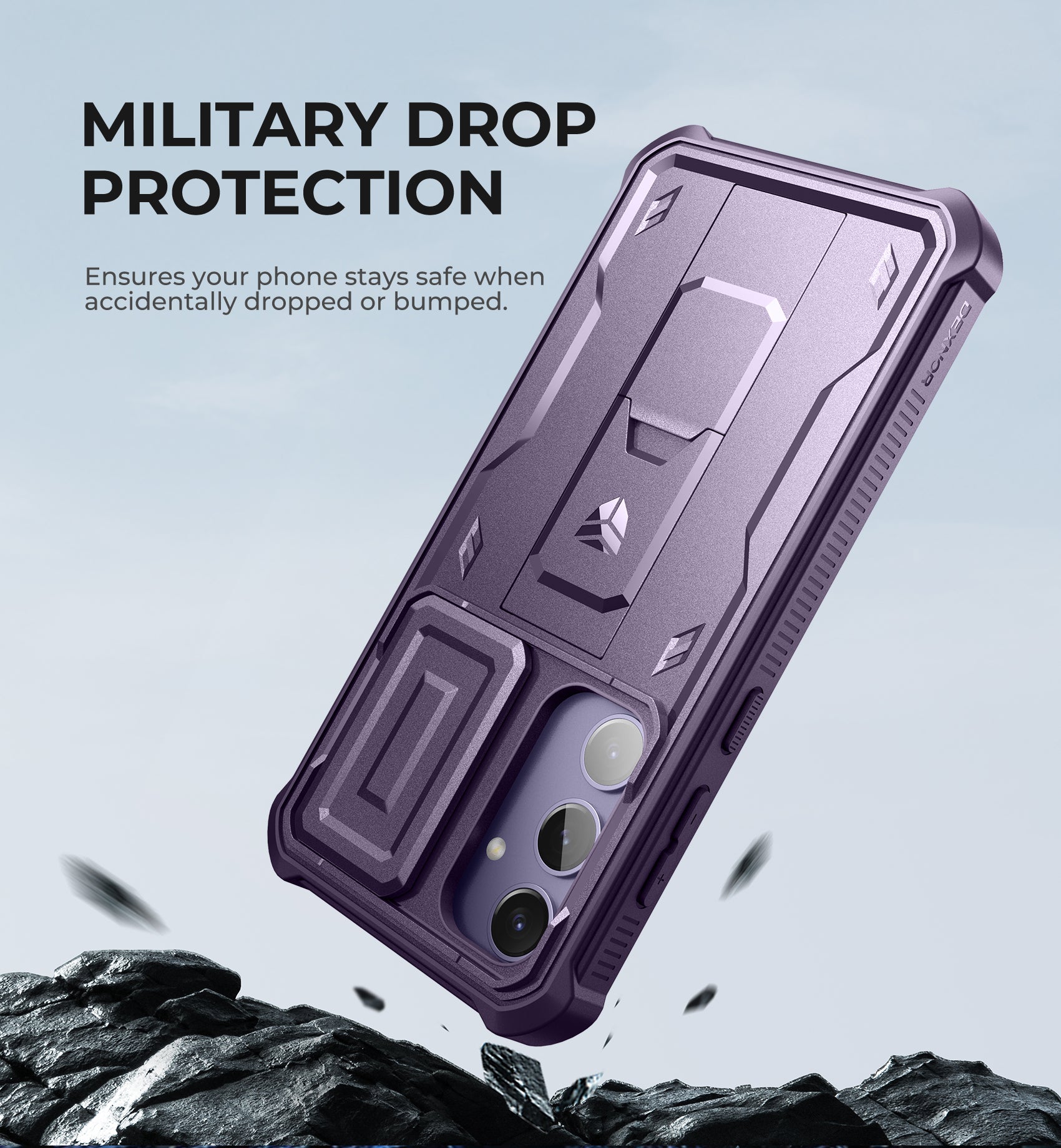 For Samsung Galaxy S24 Plus Case with Built-in Slide Camera Cover & Screen Protector & Kickstand, Shockproof Rugged Case