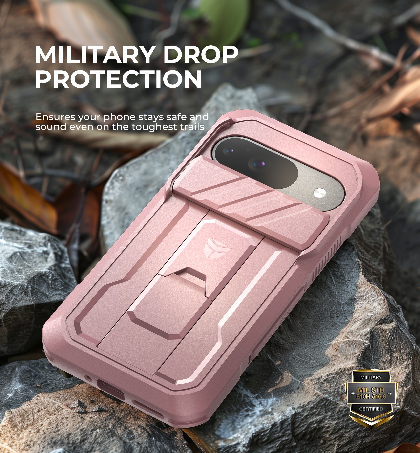 Dexnor Case for Google Pixel 9 With Screen Protector Full Body Bumper Kickstand Heavy-duty Shockproof Rugged Military Grade Cover.