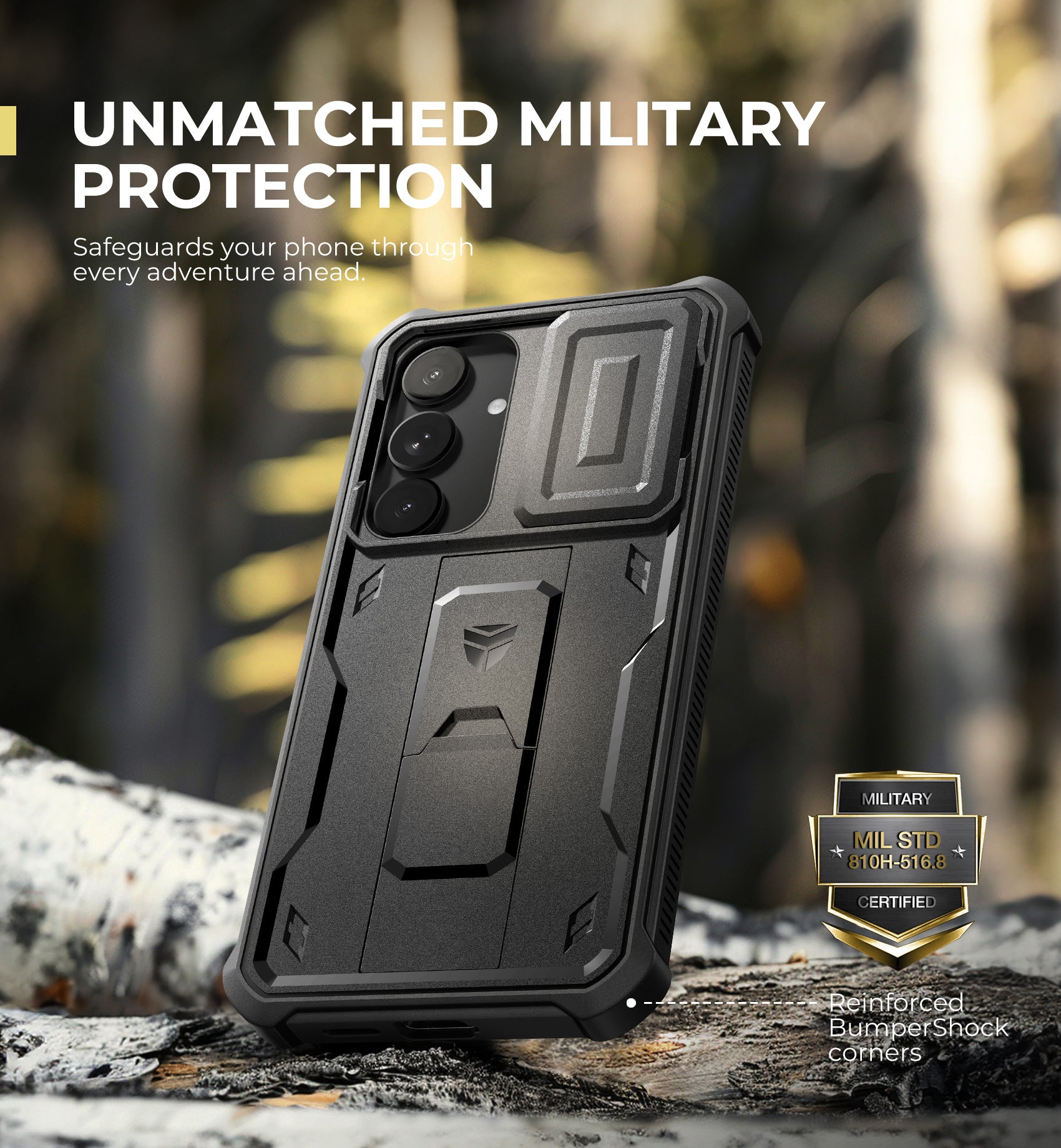 Dexnor Case for Samsung Galaxy S25 Plus Full Body With Screen Protector Slide Camera Bumper Kickstand Heavy-duty Shockproof Rugged Military Grade Cover.