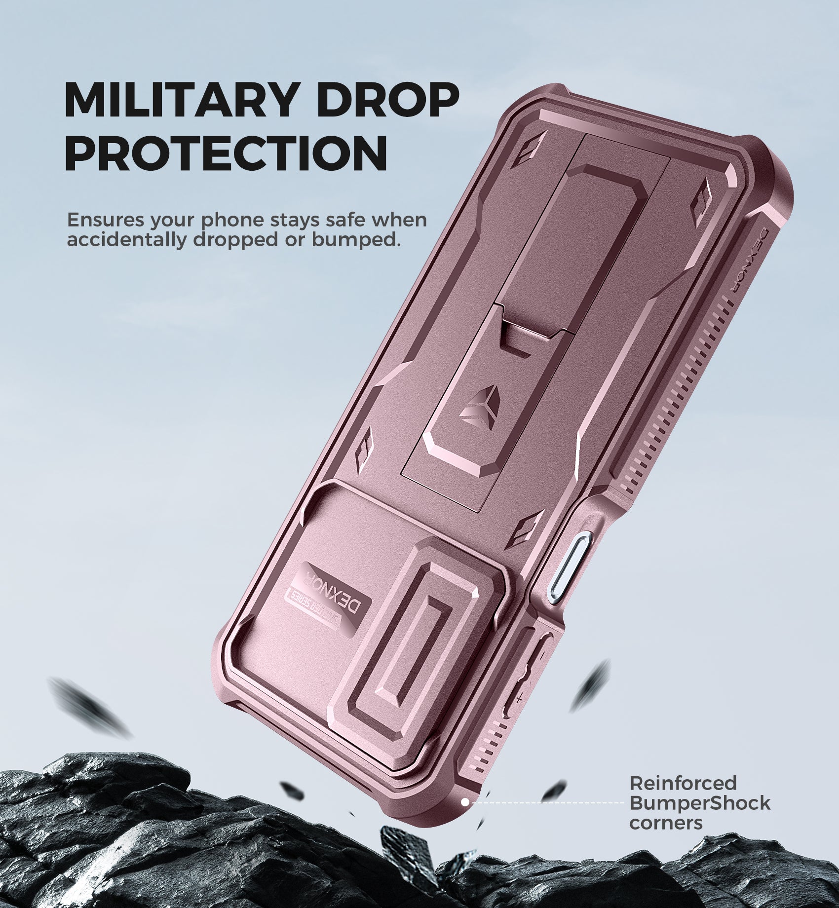 Dexnor Case for Samsung Galaxy A16 With Screen Protector Full Body Bumper Kickstand Heavy-duty Shockproof Rugged Military Grade Cover.