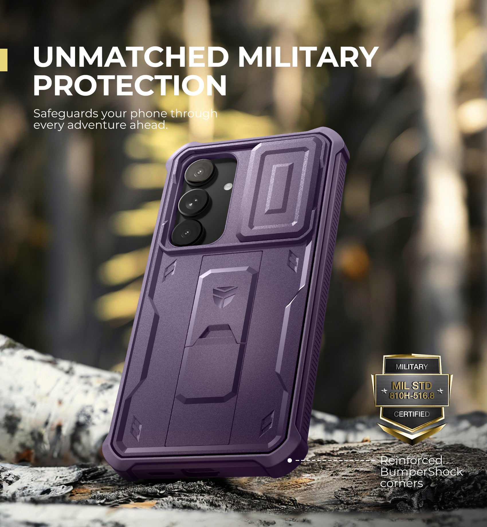 Dexnor Case for Samsung Galaxy S25 Plus Full Body With Screen Protector Slide Camera Bumper Kickstand Heavy-duty Shockproof Rugged Military Grade Cover.