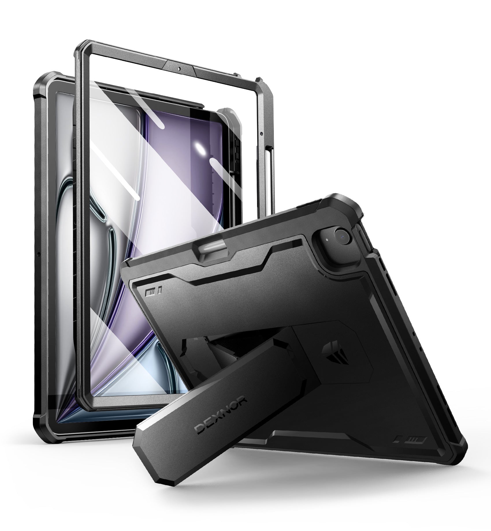 Dexnor Tablet Case for Air 13 Inch Case 2024 (M2)  With Screen Protector Full Body Bumper Kickstand Heavy-duty Shockproof Rugged Pen Holder Cover