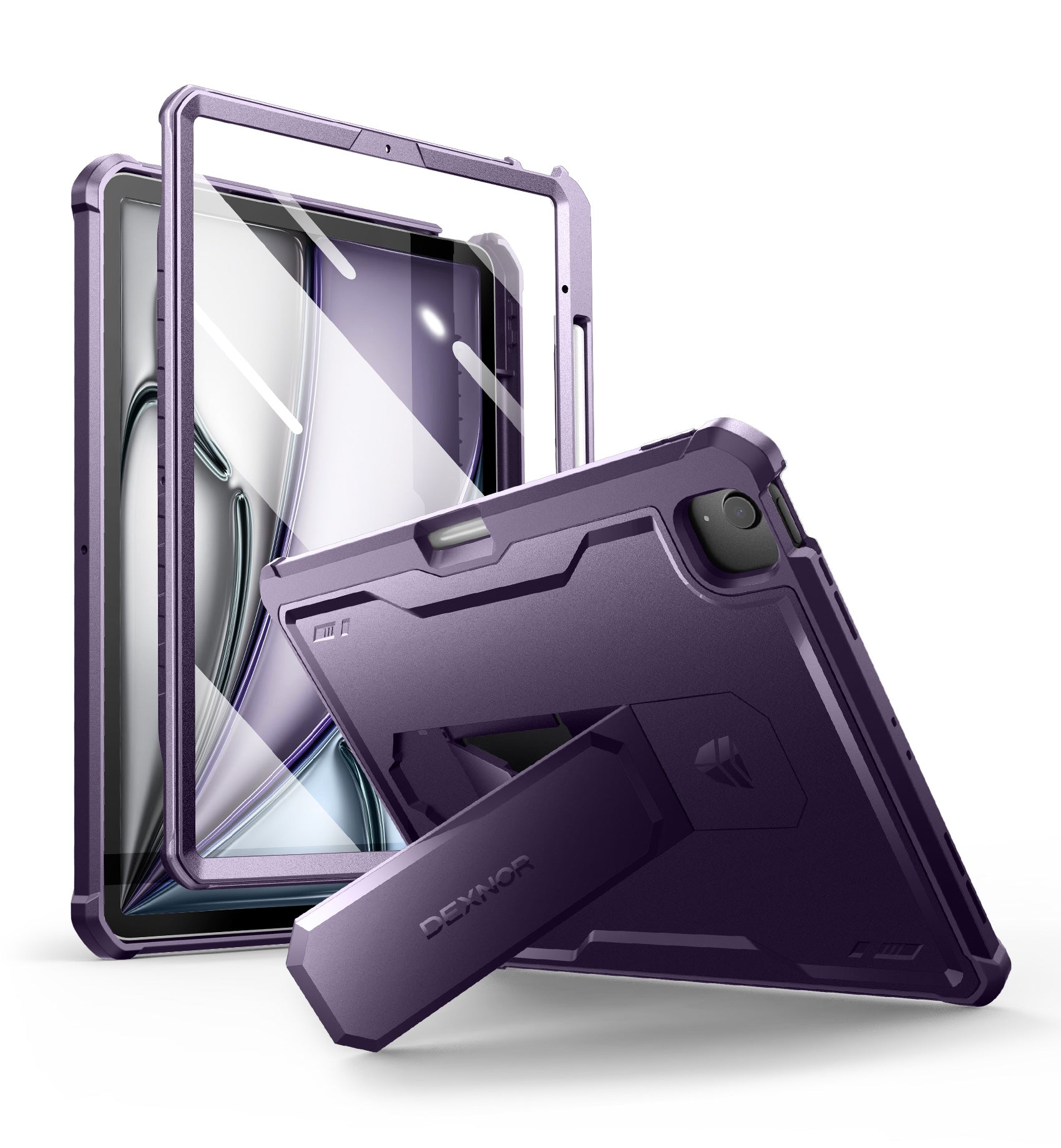 Dexnor Tablet Case for Air 13 Inch Case 2024 (M2)  With Screen Protector Full Body Bumper Kickstand Heavy-duty Shockproof Rugged Pen Holder Cover