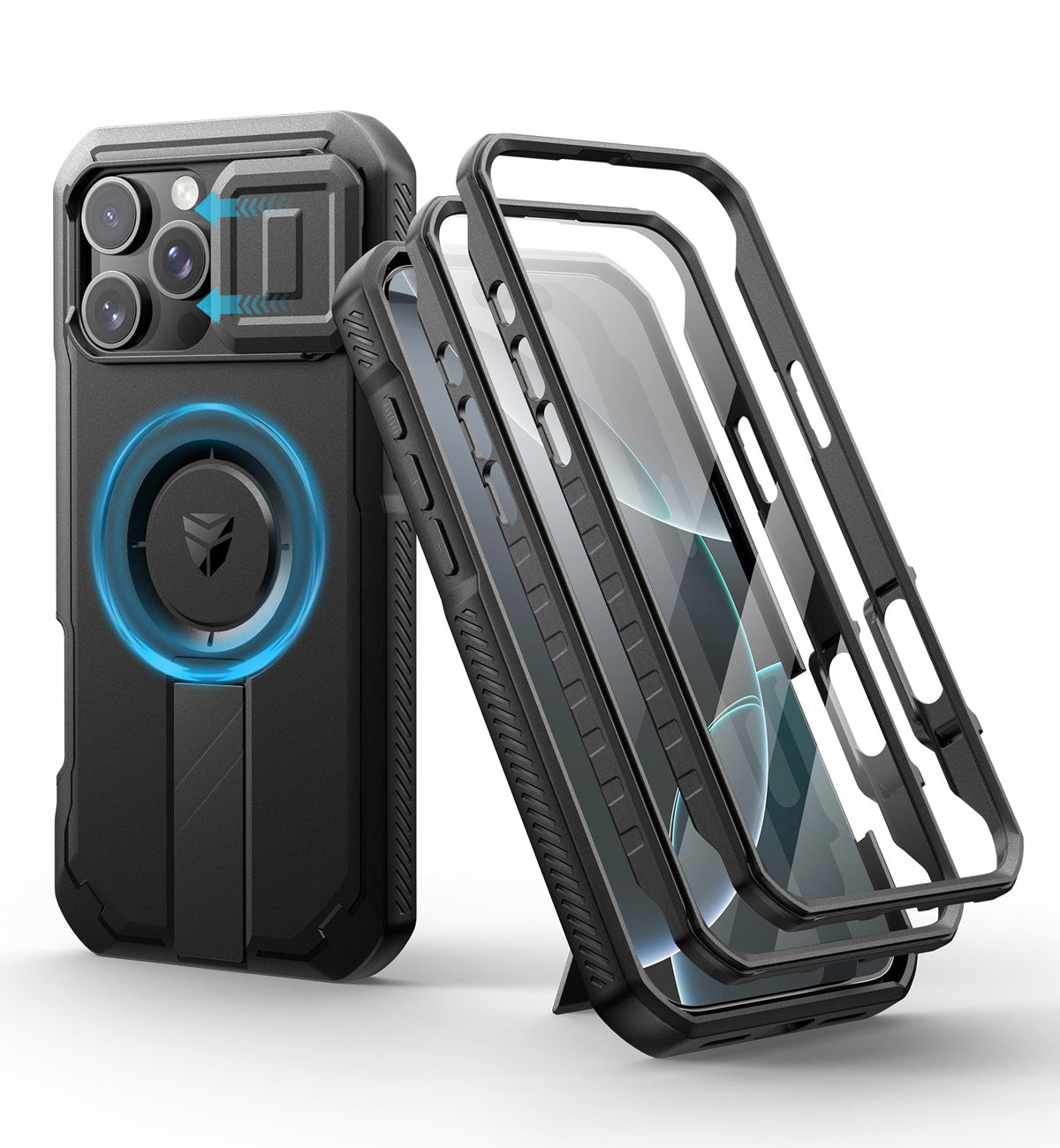 Dexnor Case For iPhone 16 Pro Max With Slide Camera Cover MagSafe Heavy-duty Shockproof Full Body  Built-in Screen Protector Adjustable Kickstand