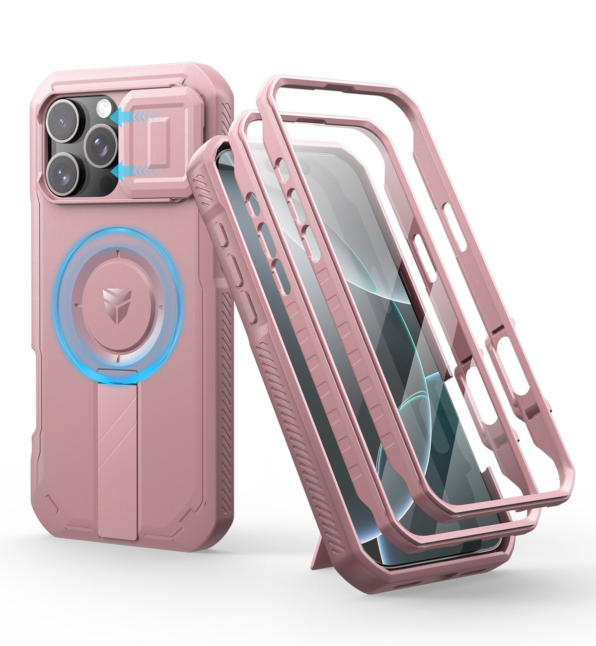 Dexnor Case For iPhone 16 Pro Max With Slide Camera Cover MagSafe Heavy-duty Shockproof Full Body  Built-in Screen Protector Adjustable Kickstand