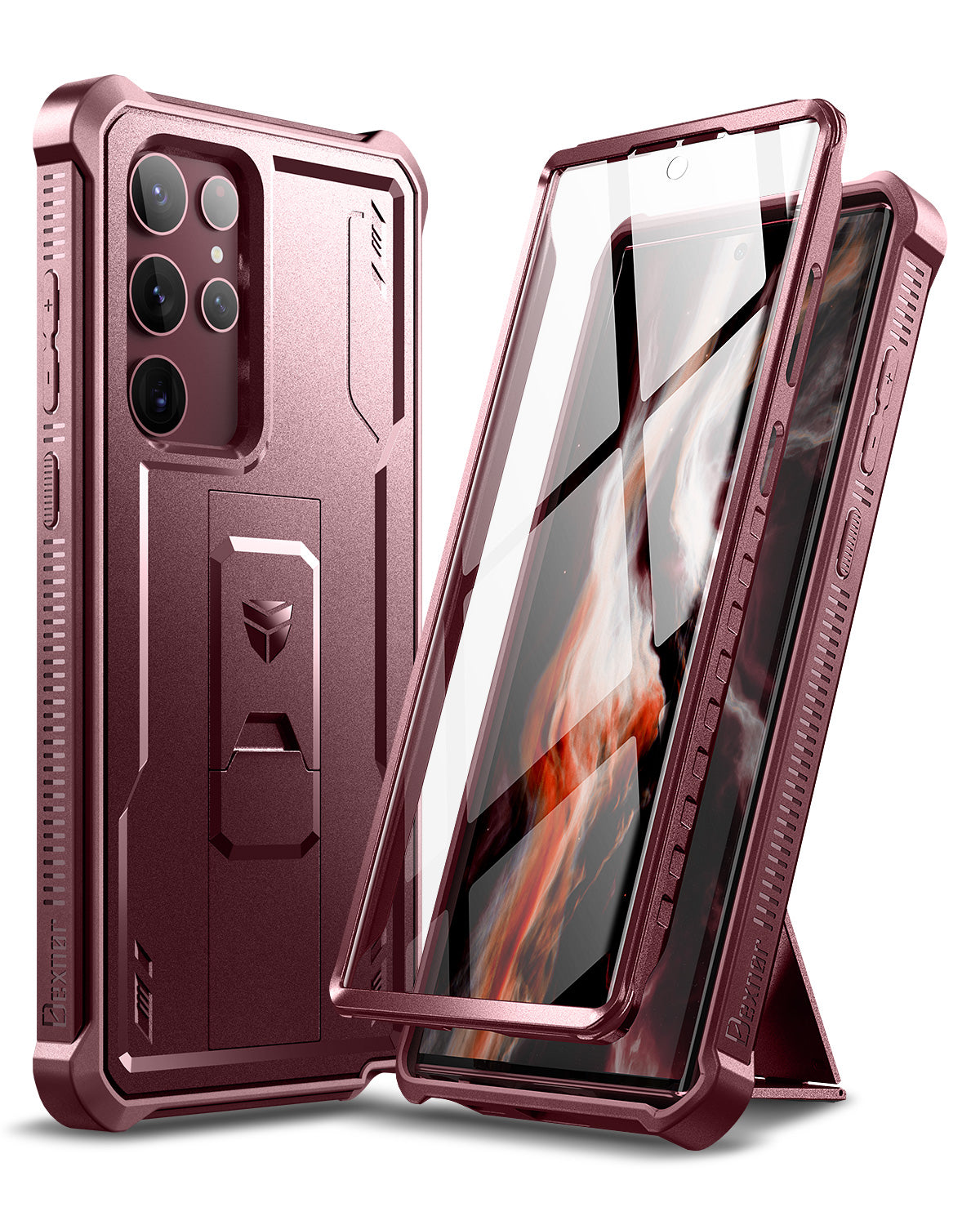 Dexnor Case for Samsung Galaxy S22 Ultra With Single Screen Protector Full Body Bumper Kickstand Heavy-duty Shockproof Rugged Military Grade Cover.